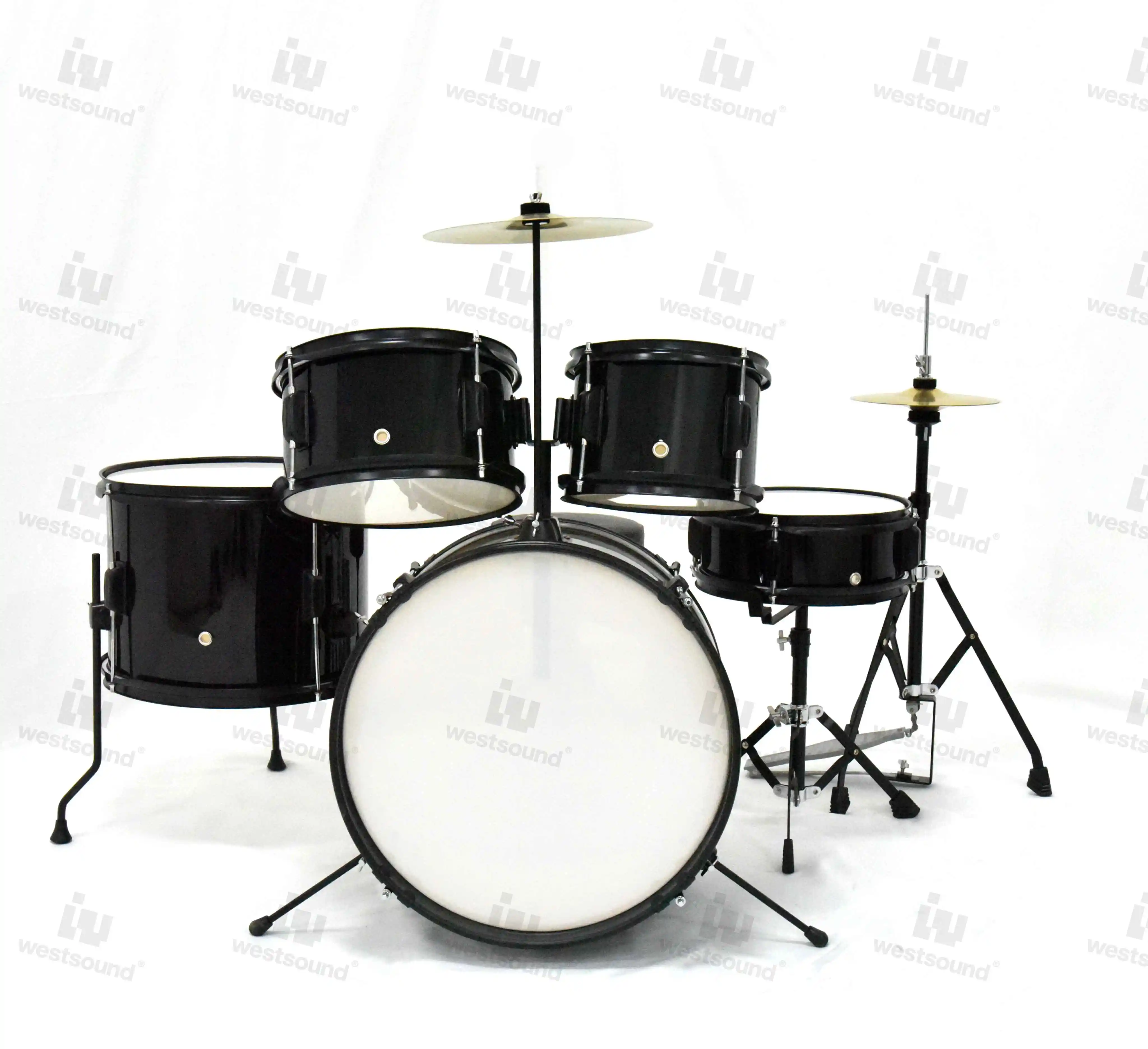 12-Inch 3-Piece Junior Full Drum Set with Throne for Kids and Beginners