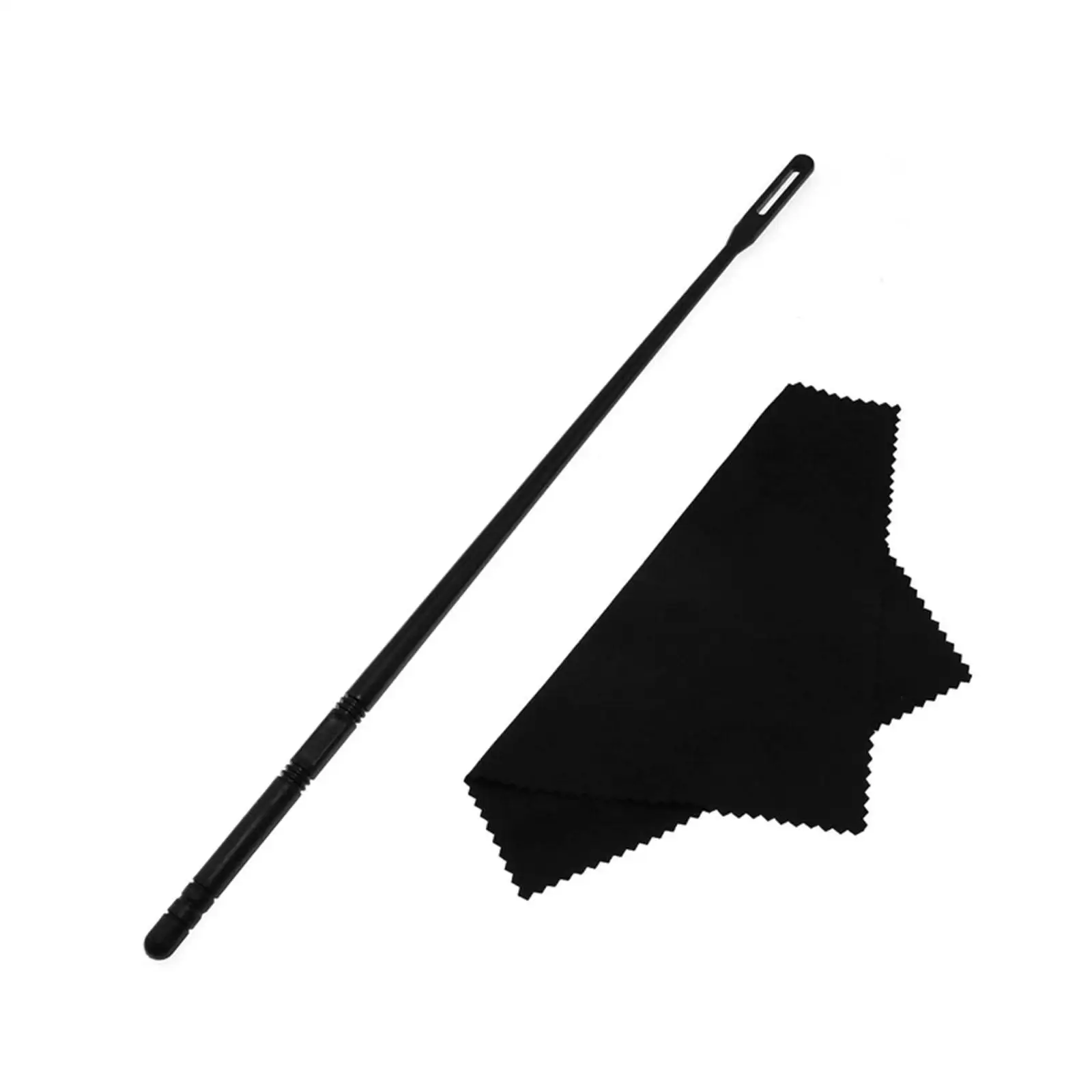 Flute Cleaning Set with Rod and Fabric Polishing Cloth Dust Removal Kit Woodwind Maintenance Tool for Flute Cleaning