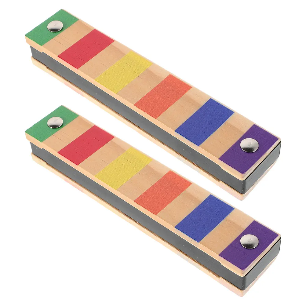 

2pcs Children Wooden Harmonica 16Hole Double Row Kids Musical Toy Instrument for Beginners Preschoolers Portable Colorful