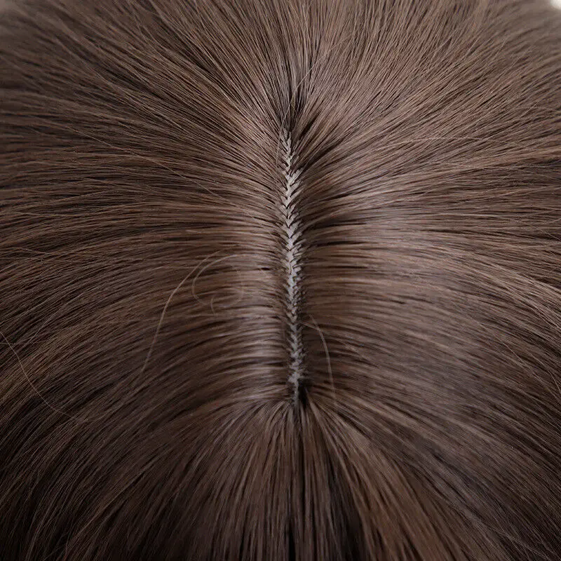 Parrucche piene dei capelli dell'onda dei capelli ricci lunghi della frangia marrone delle signore