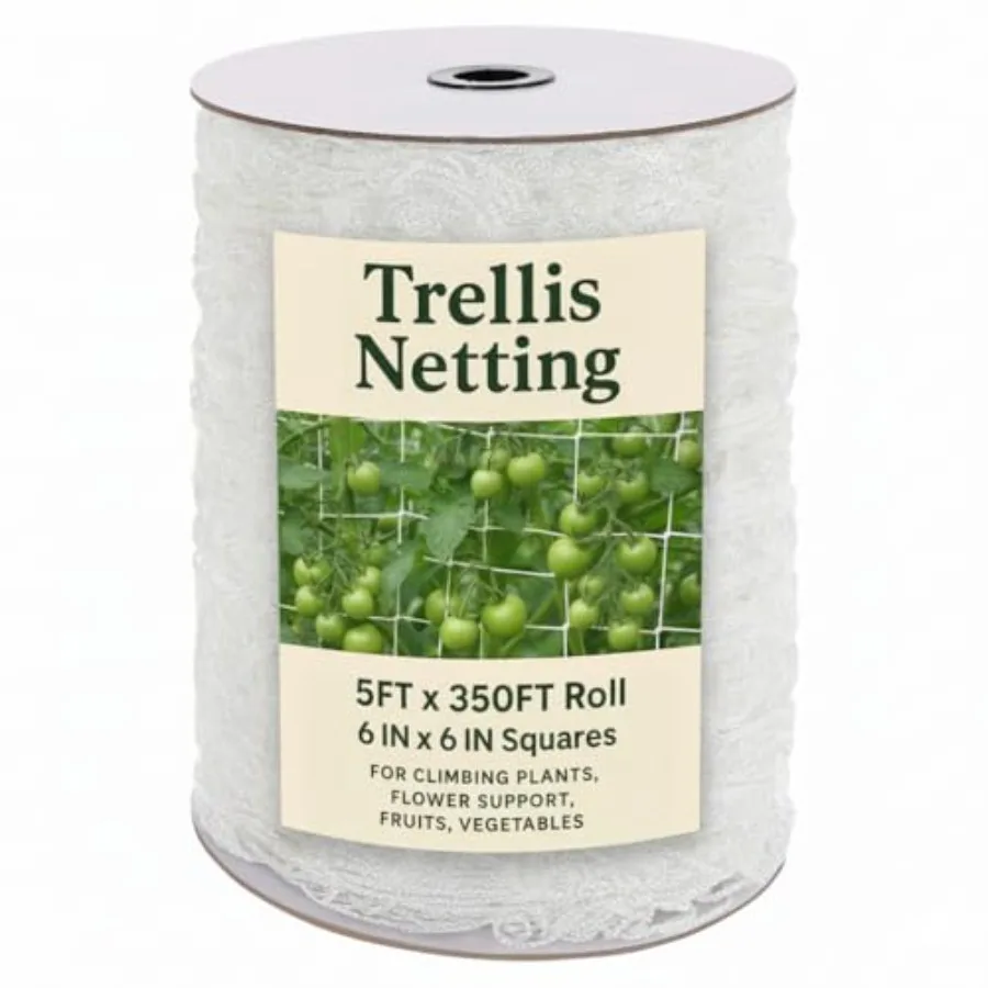 

Сетка для подвязки растений Hortonova, нейлоновая, 5 футов x 350 футов в рулоне, для вьющихся растений, поддержки цветов, садоводства