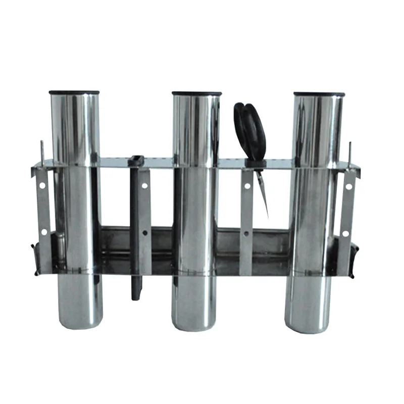 

STLF MARINE Boat 3 Tube Fishing Rod Holder 316 Stainless Steel Fishing Rod Rack Mirror Finish for Marine Yacht Camper