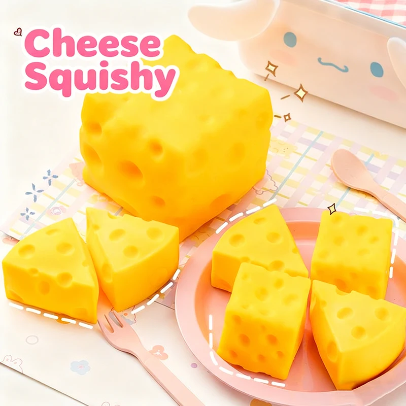 Queijo mole brinquedos diversão squeeze anti estresse bola brinquedos para adultos crianças fidget sensorial ventilação brinquedos squish comida brinquedos presente