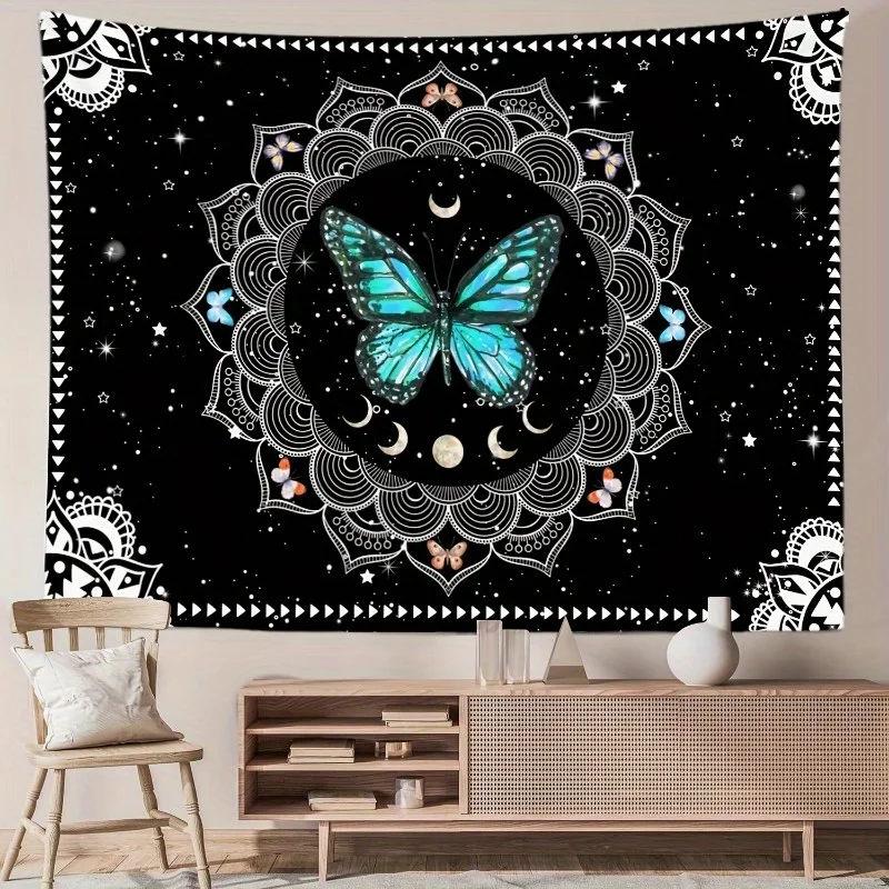 VIKAMA Ins Black White And Blue Colour-Blocked Butterfly Tap