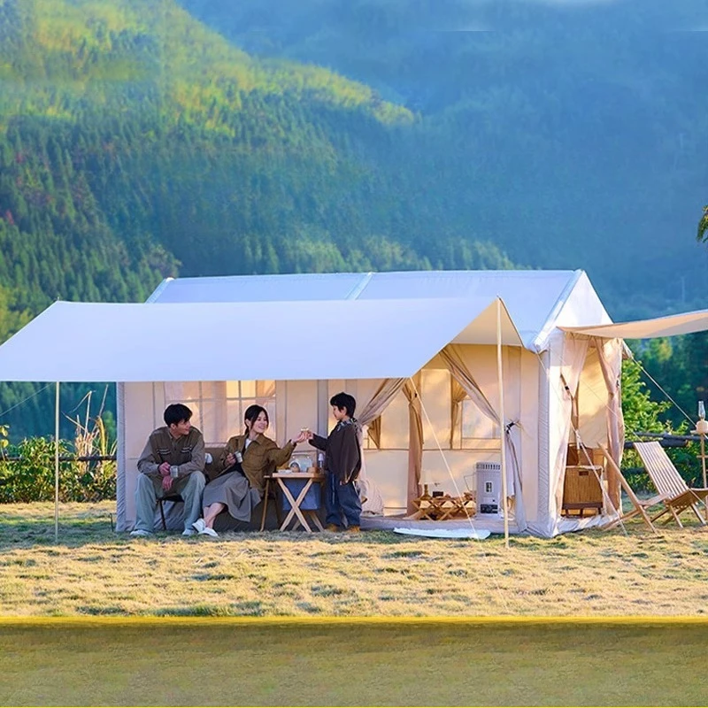 

Inflatable tent outdoor camping rainproof thickened portable camping two rooms and one living room