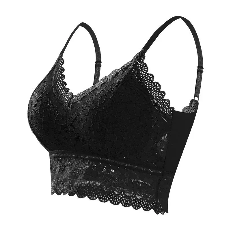 Bralette dos nu évidée, gilet licou pilote, sous-vêtements grande taille, beauté de la dentelle, poitrine enveloppante, 1 pièce