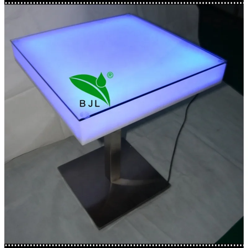 Customized. restaurant furniture led glowing square dinning table