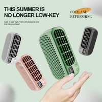 Mini Hanging Neck Fans USB Rechargeable Mute Portable Folding Fan Digital Display Desktop Handheld Small Fan Outdoor Travel