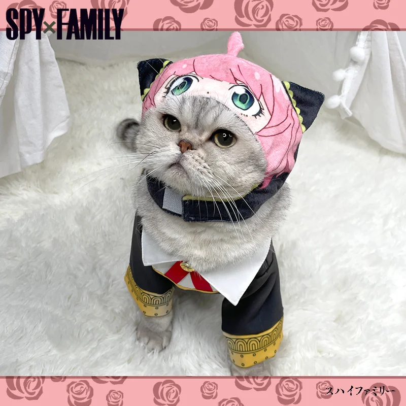 SPY×FAMILY Anya Cosplay para mascotas, ropa para mascotas Forger Anya, ropa de Anime para mascotas pequeñas, ropa para perros