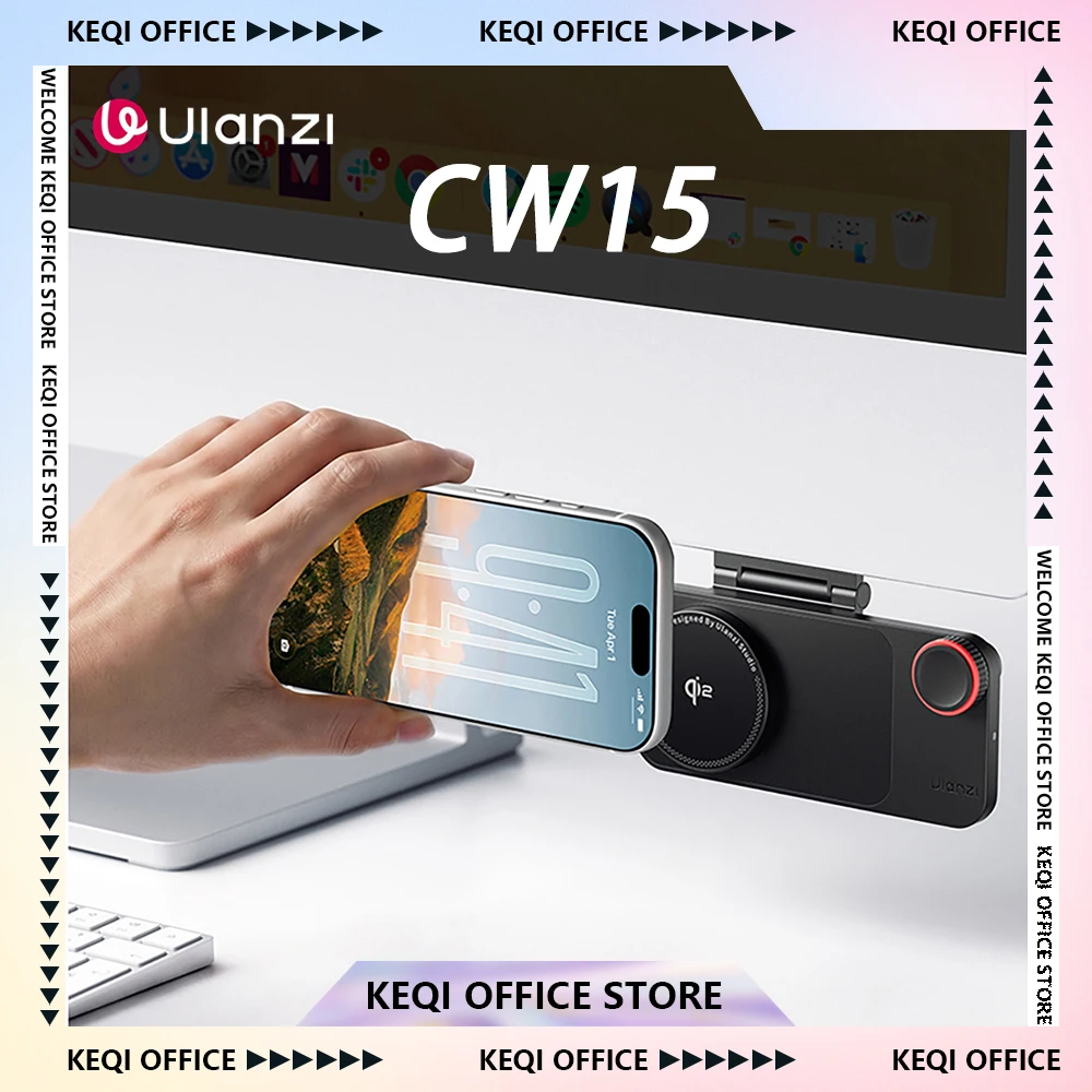 Ulanzi CW15 ワイヤレス充電スタンド マグネティックスタジオ用 スマートダイヤル対応 Qi215W 急速充電 マルチメディアコントロール インスタントスナップ