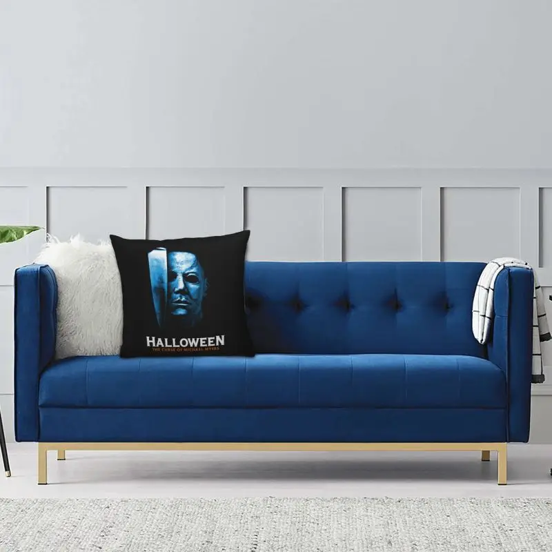 Halloween Michael Myers Cushion Cover Soft Horror Movie Character Pillow Case Sofa Car Square Pillowcase Living Room Decoration