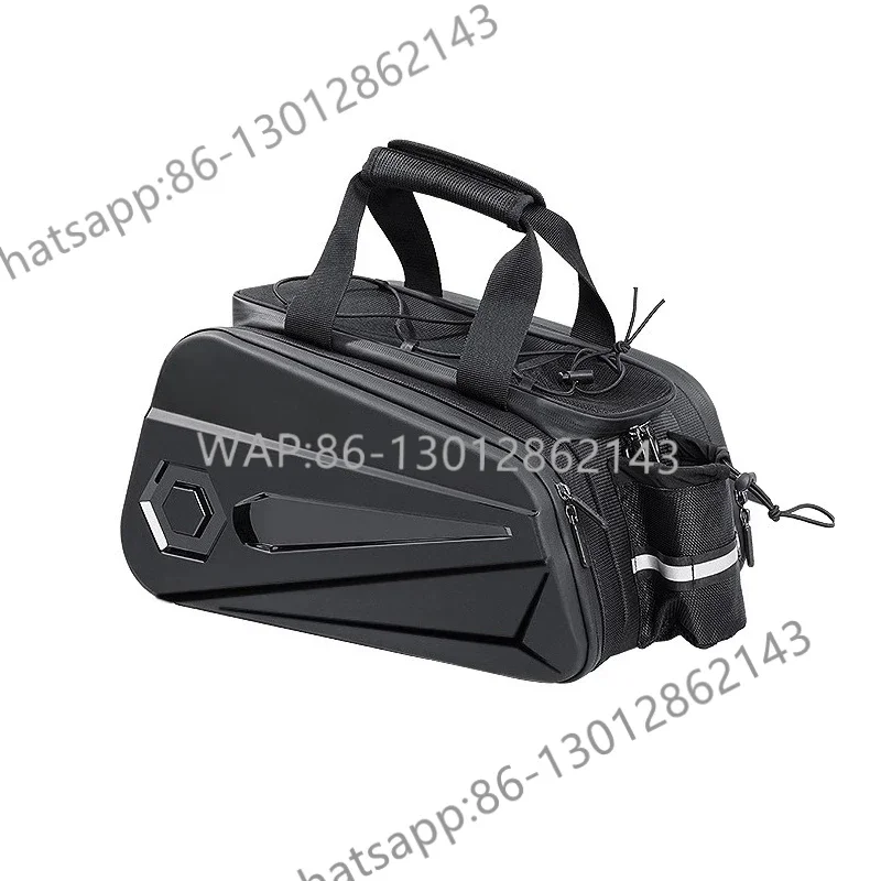 Bicycle hard shell rear shelf bag, bicycle large capacity waterproof bag, outdoor riding expansion rear tail bag