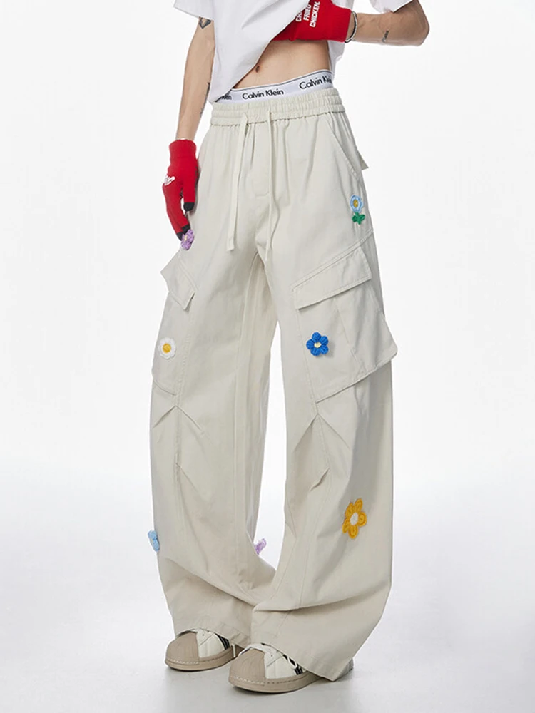 

Rustic Floral Workwear Pants Men's Loose Straight Leg Casual Trousers Spring 2026 Trendy Brand Casual Loose Long Trousers