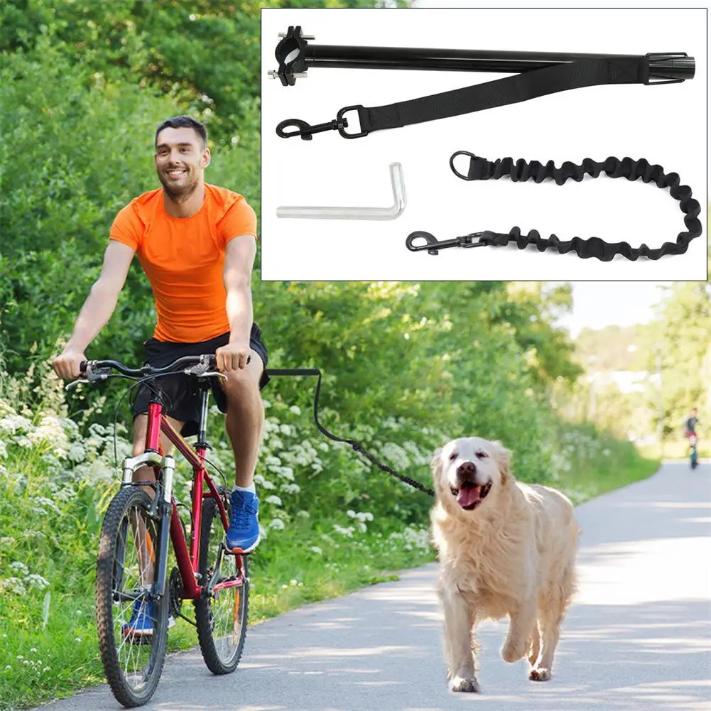 Outdoor Bicycle Pet Dog Walkie Leash Retractable Removable Handsfree Bike Exercise Leash Traction Rope Pet Products