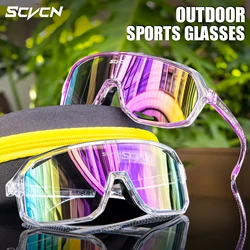SCVCN New Hot Outdoor Cycling Glasses Bike Sunglasses Men UV400 Eyewear Sports MTB Goggles Bicycle Women Riding Hiking Eyewear