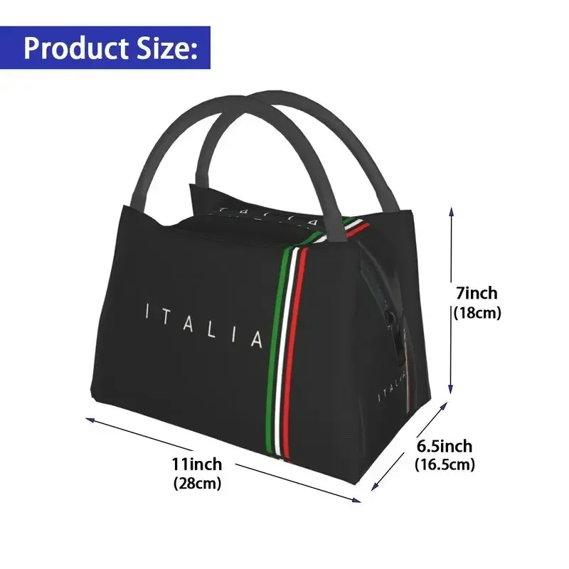 Italy Flag Thermal Insulated Lunch Bags Women Italy Qatar Portable Lunch Container for Work Travel Storage Meal Food Box