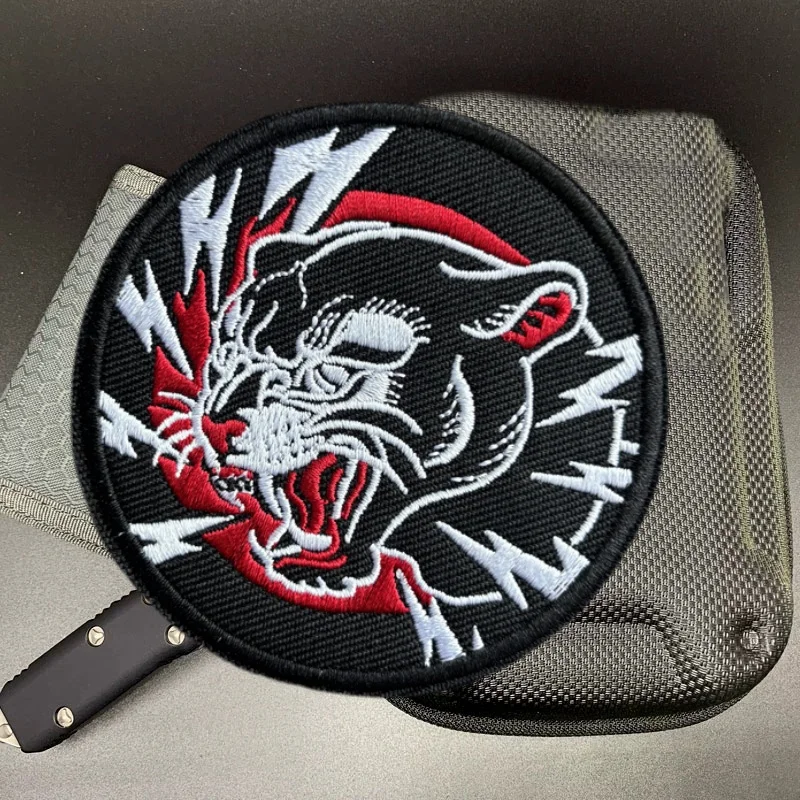 

Animal Leopard Patch Embroidery on Clothes Tactical Morale Badge Hook Loop Military Patches Backpack Stickers Armband