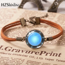 2022 Drama Stargate Portal Atlantis Pattern Leather Bracelets Art Accessories Glass Cabochon Fashion Jewelry Gift