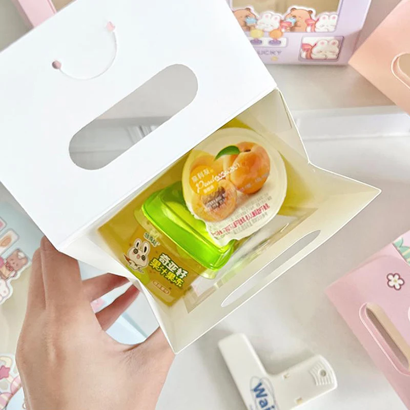 Janela transparente dos desenhos animados caixas de doces para festa de aniversário caixa de doces presentes caixa de embalagem de biscoitos cor das crianças caixas portáteis