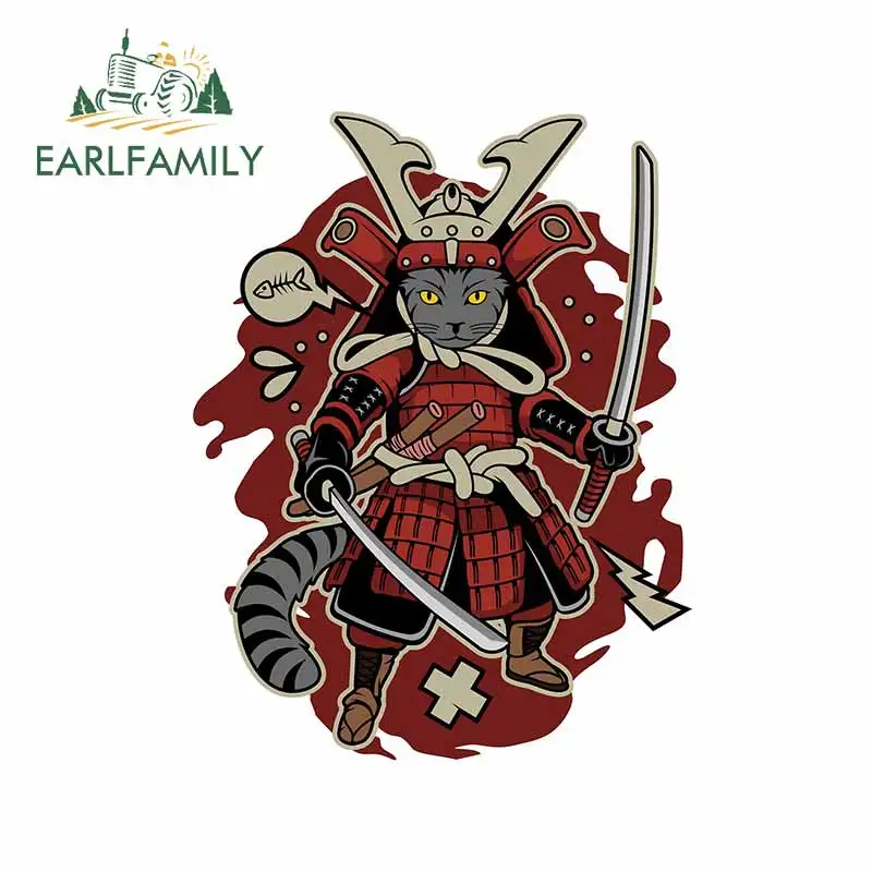 EARLFAMILY 13 سنتيمتر X 9.8 سنتيمتر الساموراي الكرتون القط الرسومات ملصقات السيارات الفينيل سيارة التفاف JDM فان DIY مضحك الشارات مقاوم للماء