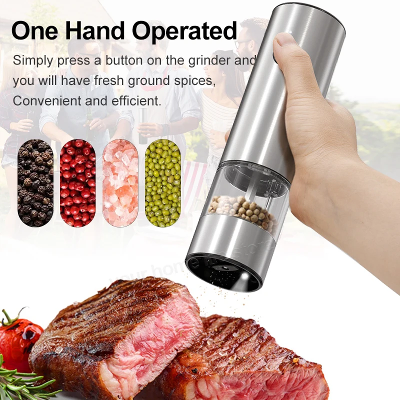 

Automatic Salt And Pepper Grinder Electric Rechargeable Stainless Steel Salt Particle Grinder Adjustable Kitchen Cooking Tools