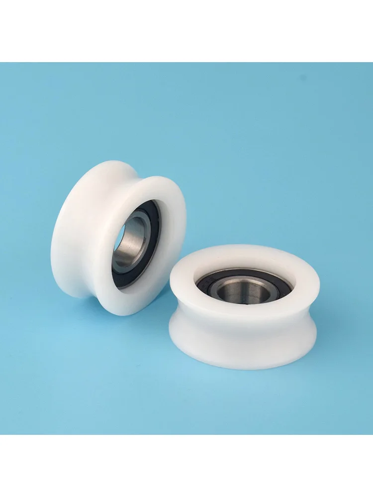 1Pc 15x44x18 axis contracted plastic U-groove wheel rolling wheel 25mm wire diameter guide wheel rail wheel r12.5