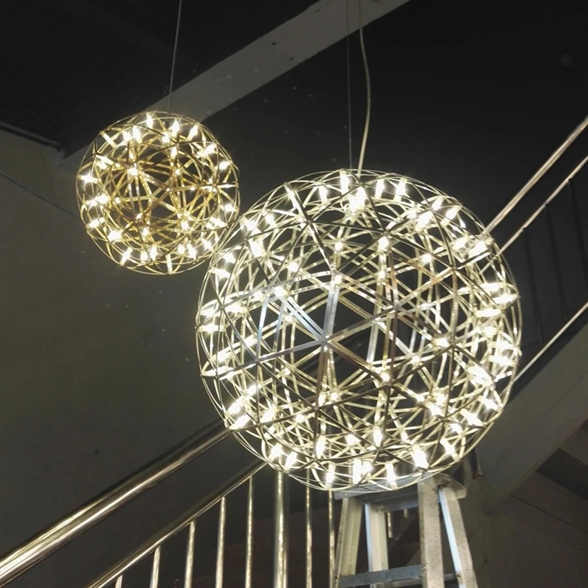 

Nordic Loft Spark Ball Led Pendant Light Fixture Firework Ball Stainless Steel LED Pendant Lamps Home Deco Lighting Luminaire