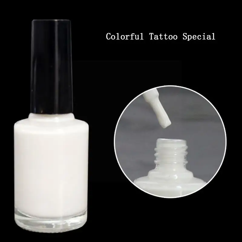 10ml einmalige Glitzer Pulver Tattoo weiß Gel Flash Tattoo Pulver Kleber Kunst dauerhafte Körperfarbe wasserdicht lang b0g4