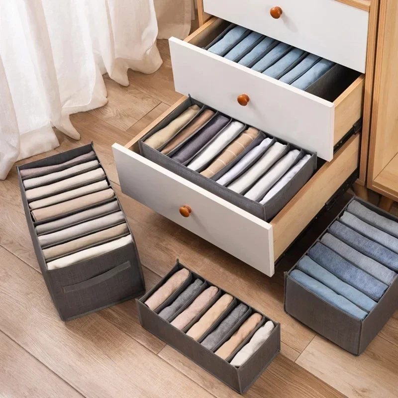 Clothes Organizer Trousers Clothes Jeans Storage Box Wardrobe Clothes Organizer Underwear Bra Socks Artifact Compartment Box