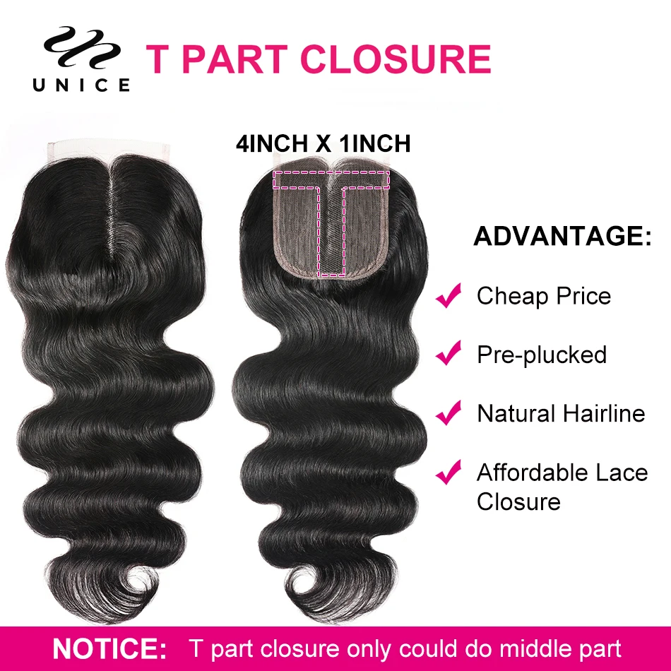UNICE Hair Body Wave Bundles With 5X5 HD Lace Closure Human Hair Bundles With 4X4 Lace Closure 8-30 Inch Human Hair Weave Bundle