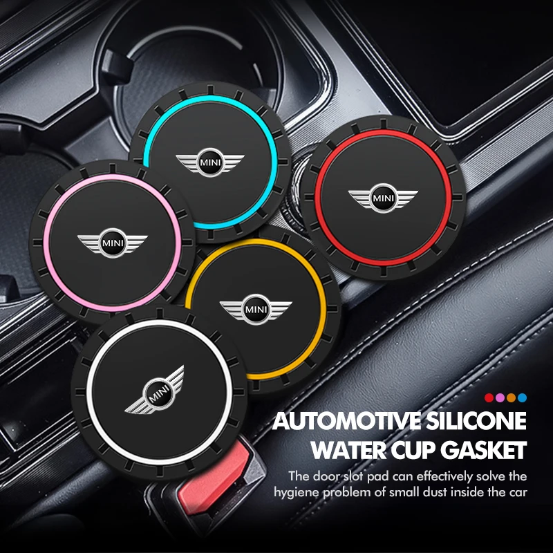 Автомобильный нескользящий подстаканник, Противопыльный коврик, интерьерные аксессуары для MINI Cooper R53 R52 R50 One JCW Clubman Countryman WORKS Автомобильный нескользящий подстаканник, Противопыльный коврик, интерьерные аксессуары для MINI Cooper R53 R52 R50 One JCW Clubman Countryman WORKS