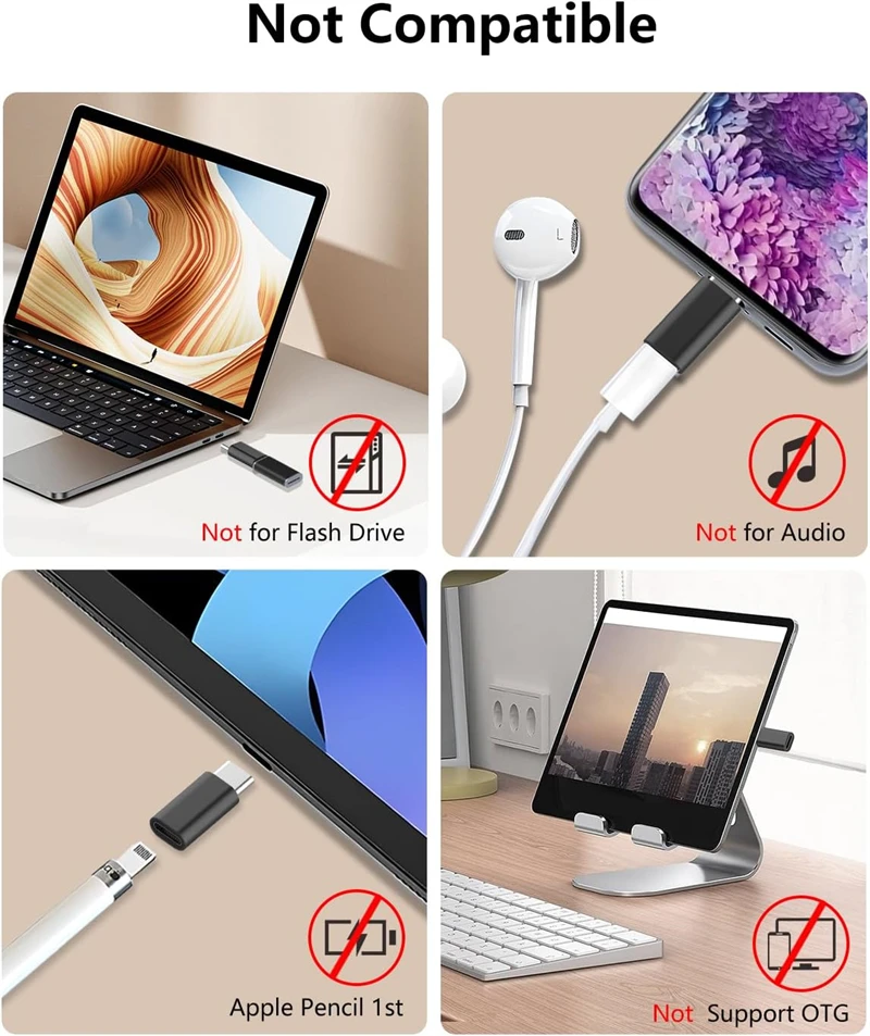 3PCS Lightning Female To USB C Male Charger Adapter for IPhone 15 Pro Max Plus IPad Type C To 8Pin Charging Data Sync Connector