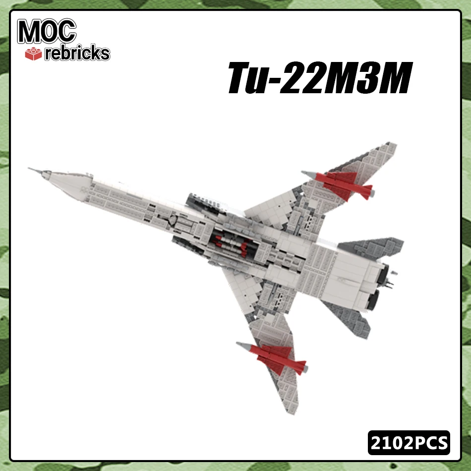 MOC Military Series Russia Tu-22M3M Backfire Bomber Large Building Block Model Bricks DIY Toys for Kid Christmas Gifts