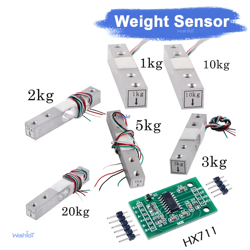 Load Cell Weight Sensor 1KG-20KG Aluminum Alloy Weighing Pressure Sensor for Arduino/Industrial/Kitchen Scale DIY Projects
