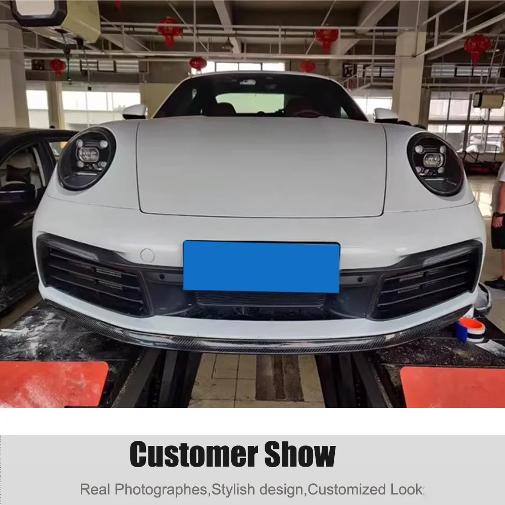 2020-2024 For Porsche 911 992 Carrera S Carbon Front Bumper Lip Spoiler Splitter Body Kit view 4