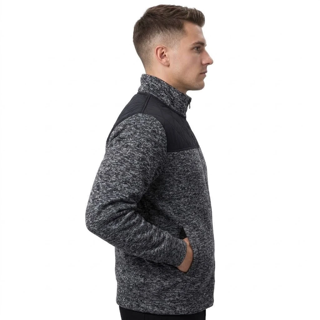 Herbst Herren Sweatshirt-Jacke mit Stehkragen, Slim Fit Cardigan-Mäntel, lässige Sportbekleidung mit Reißverschluss, Outdoor-Trainingsanzug, Herrenbekleidung – Detail 9
