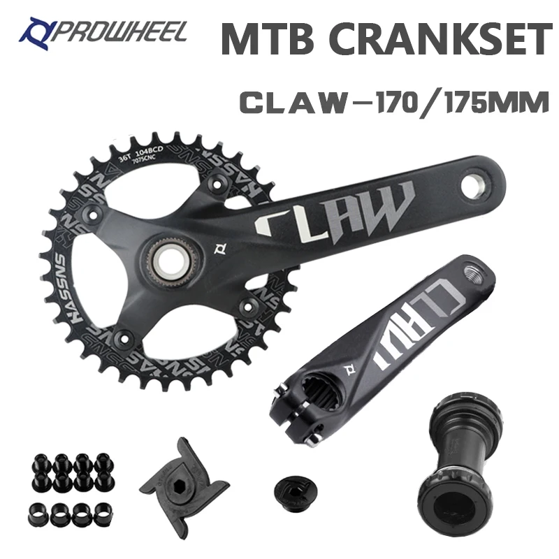 Korba PROWHEEL Hollowtech korba MTB 104BCD 170/175MM korba do roweru zintegrowana 32/34/36/38/40/42T z suportem
