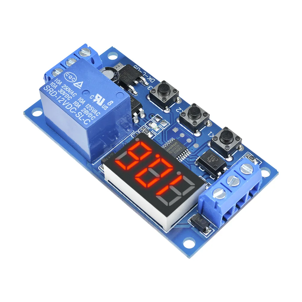 LED Digital Tubo Tempo Delay Relay Gatilho, ciclo Timer, Delay Switch, Circuit Board, Timing Módulo de Controle, DC 12V