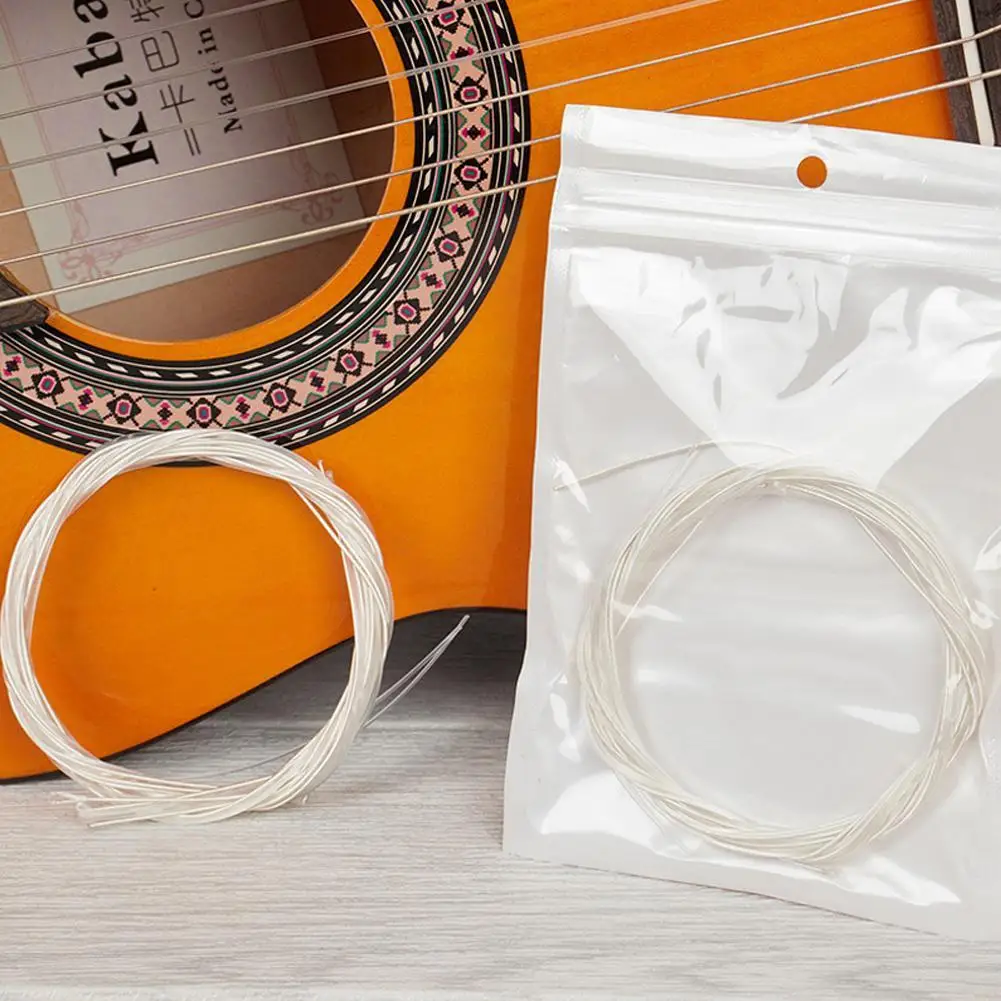 2 Set Guitar Strings Classical Guitar Strings 6pcs/set Clear Nylon Strings Silver-Plated Musical Instrument Accessories