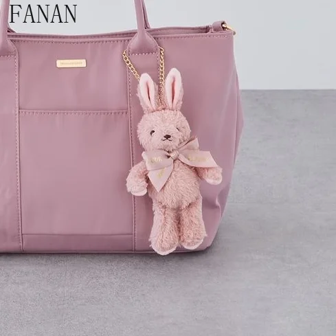 

Bag Accessories for Women Japanese Style Cute Bow Plush Bunny Doll Bags Pendant Ornament with Chain Fashion Sweet Key chain