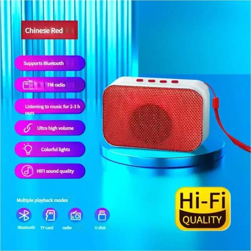 

Поп-НОВАЯ портативная Bluetooth-колонка с басами, мини-беспроводная аудиосистема с окружающим освещением, подарок для наружного и настольного использования