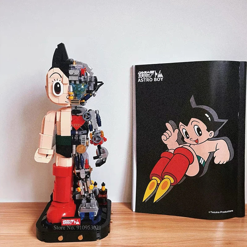 Cartoon Action Figure Astro Boy Building Blocks Bricks Toy Movable Dolls Collectible Models Toys Birthday Boys Girls Gift 32cm