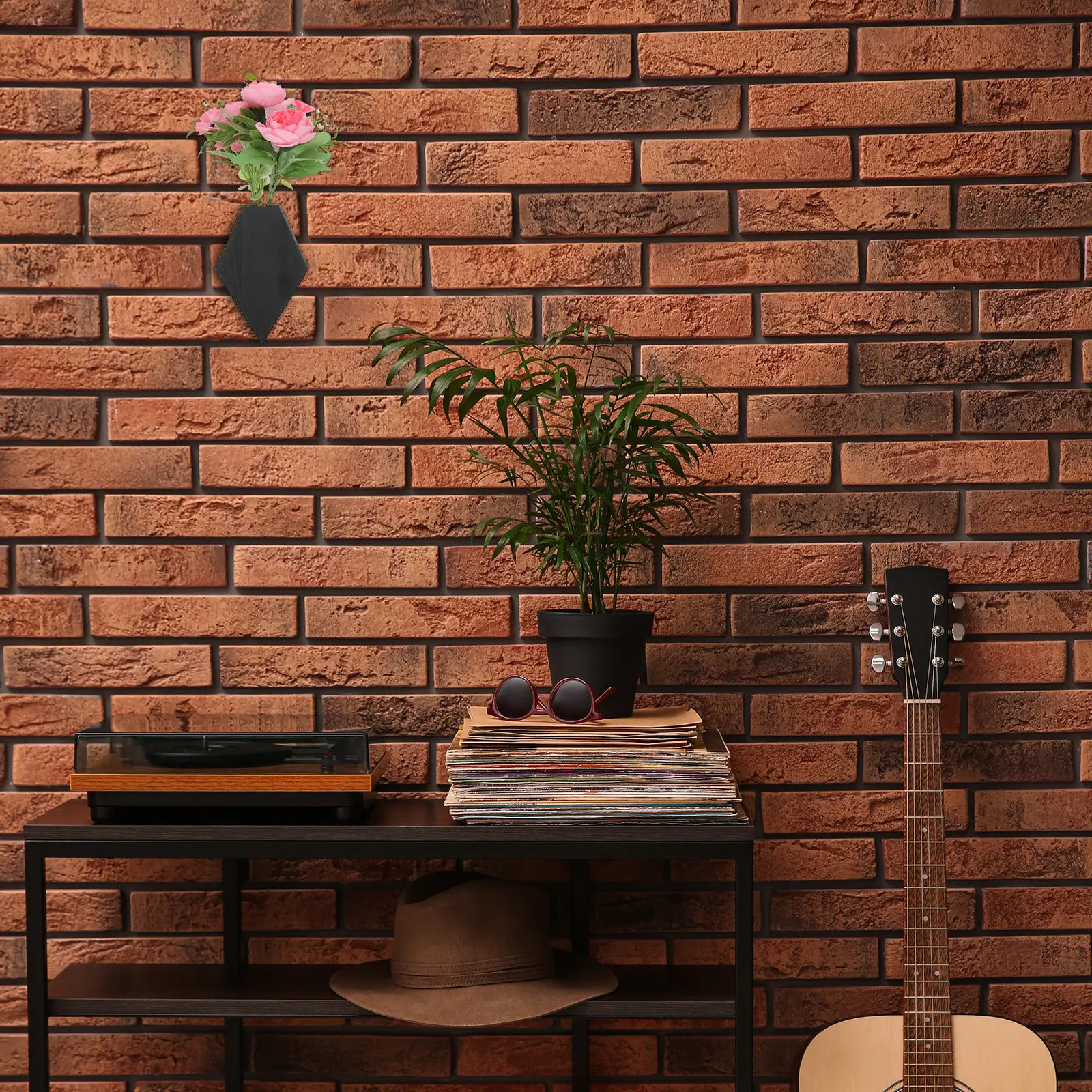 Wooden Wall Planter Indoor Hanging Plant Vase Space Saving Decor for Greenery Flowers Bedroom Living Room