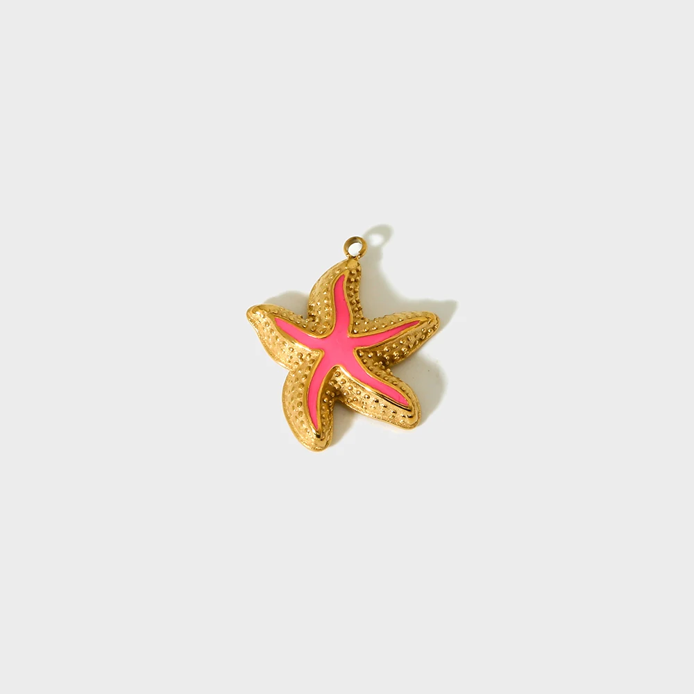 Summer Beach Colorful Enamel Charms Shell Starfish Conch Pendants for DIY Jewelry Making Accessories