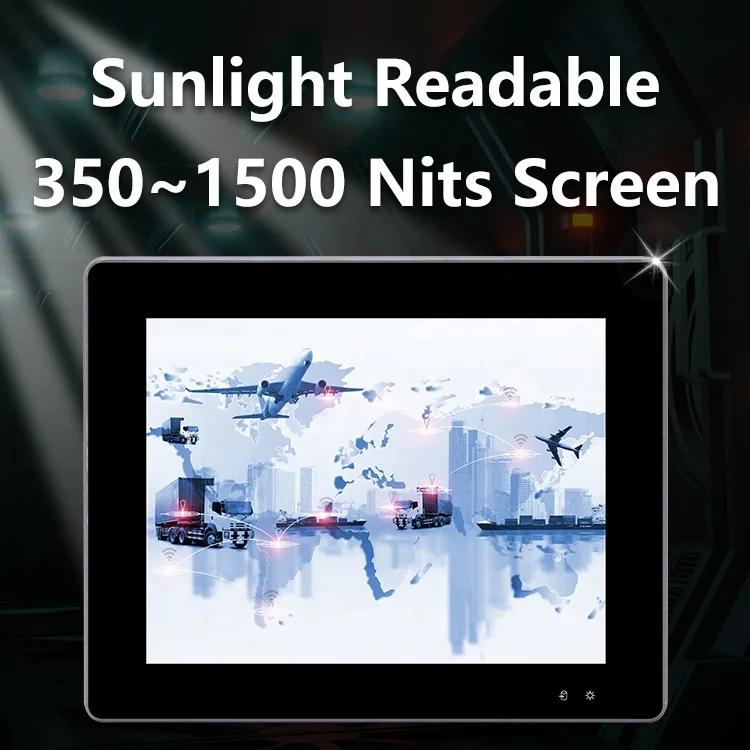 Monitor de pantalla táctil de 10,1 pulgadas, pantalla LCD Industrial sin ventilador, resistente al agua IP65, pantalla táctil integrada