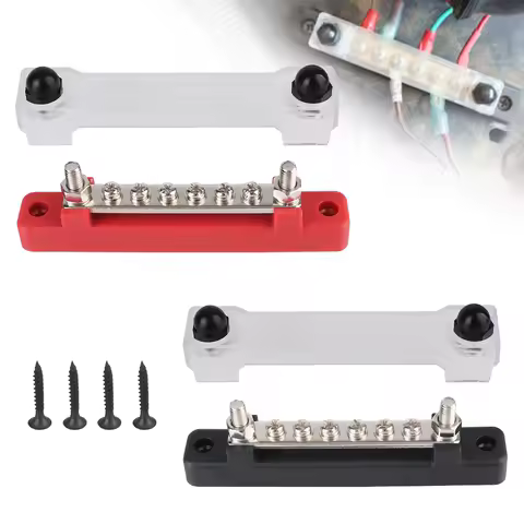 Electro Junction Power Distribution Block 6 Ways For Boat Truck RV Caravan Car 48V 150A DC Bus Bar Circuit Busbar Plug Universal