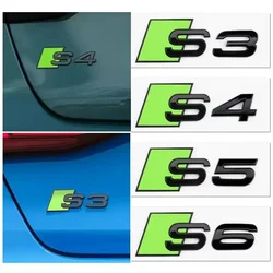Audi New Car Body Rear Trunk ABS Badge Green S3 S4 S5 S6 S7 S8 Emblem Sticker Decor Accessories for A4 B8 B6 B9 B7 A3 8P 8L A6
