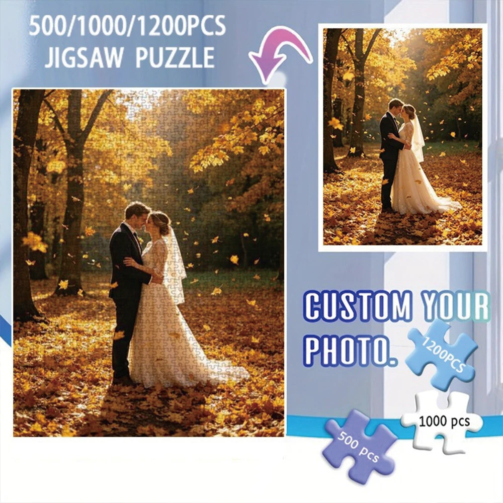 35/300/500/1000pcs Personalized Custom Photo Puzzle Wedding Photos For Festivals Parties Weddings Birthdays Holidays