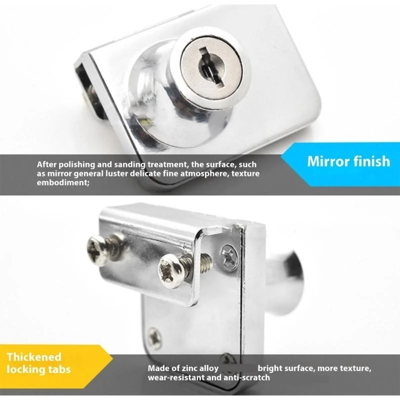 قفل باب خزانة زجاجية من سبائك الزنك قفل عرض الأجهزة الأمنية لخزانة عرض النبيذ سهلة التركيب JOMD