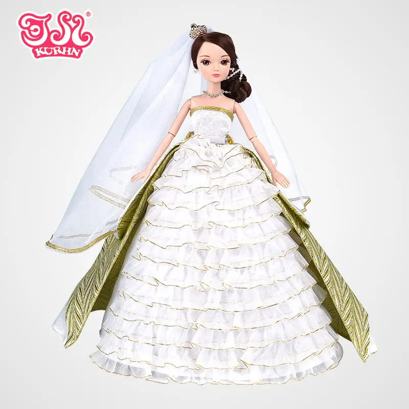 Original Kurhn Doll Happy Times Series Wedding Dress Bride Doll 1/6 Articulated Figure Fashion Dress Up Joint Doll Wedding Gift